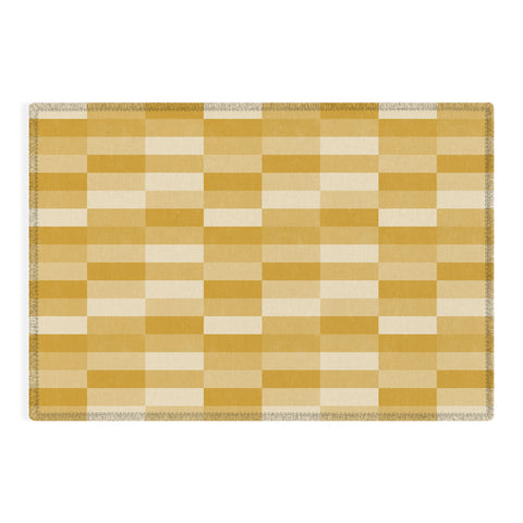 Little Arrow Design Co cosmo tile mustard Outdoor Rug