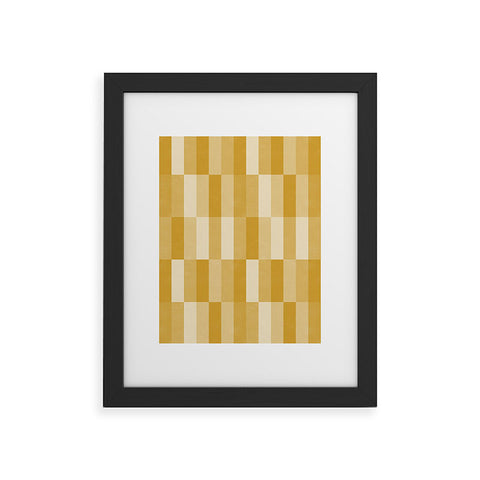 Little Arrow Design Co cosmo tile mustard Framed Art Print