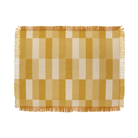 Little Arrow Design Co cosmo tile mustard Throw Blanket