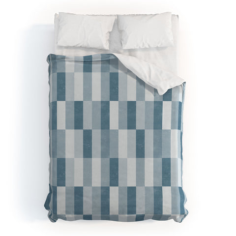 Little Arrow Design Co cosmo tile stone blue Duvet Cover