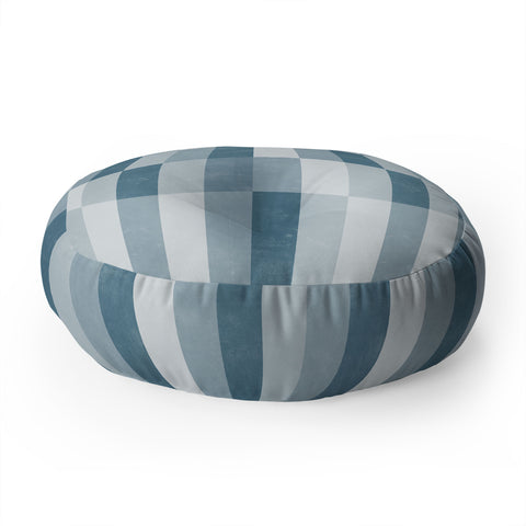 Little Arrow Design Co cosmo tile stone blue Floor Pillow Round