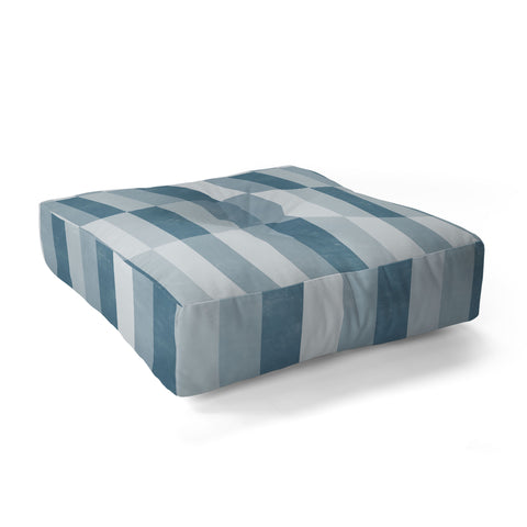 Little Arrow Design Co cosmo tile stone blue Floor Pillow Square