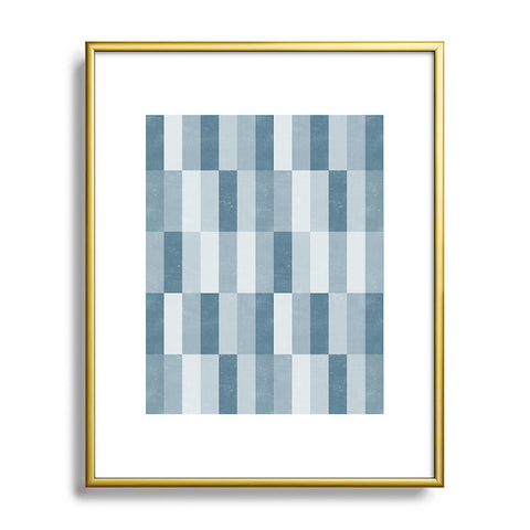 Little Arrow Design Co cosmo tile stone blue Metal Framed Art Print