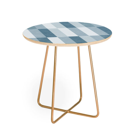 Little Arrow Design Co cosmo tile stone blue Round Side Table