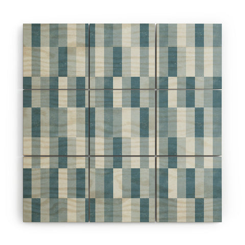 Little Arrow Design Co cosmo tile stone blue Wood Wall Mural