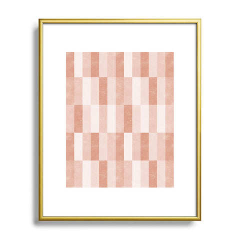 Little Arrow Design Co cosmo tile terracotta Metal Framed Art Print