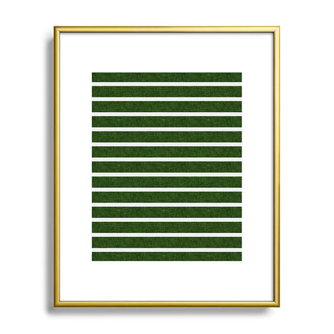 Little Arrow Design Co Crocodile Green Stripe Metal Framed Art Print