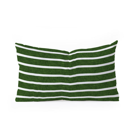 Little Arrow Design Co Crocodile Green Stripe Oblong Throw Pillow