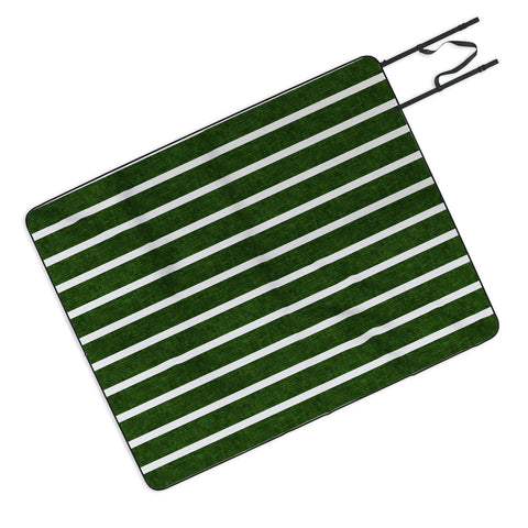Little Arrow Design Co Crocodile Green Stripe Picnic Blanket
