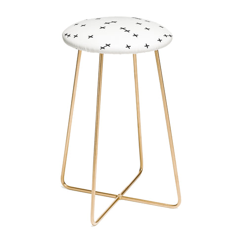 Little Arrow Design Co Cross on White Counter Stool