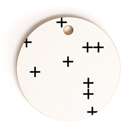Little Arrow Design Co Cross on White Cutting Board Round
