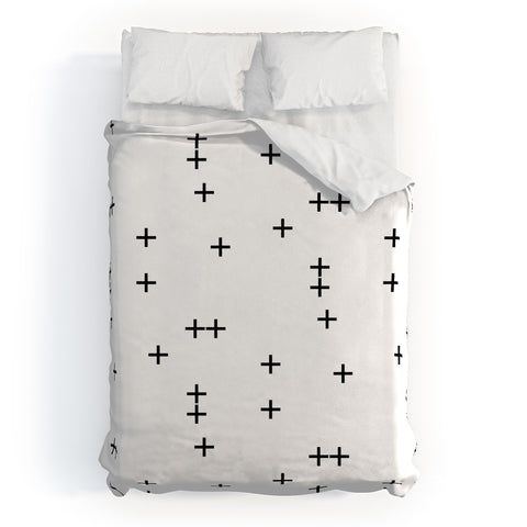 Little Arrow Design Co Cross on White Duvet Cover