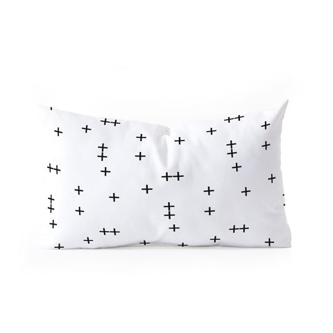 Little Arrow Design Co Cross on White Oblong Throw Pillow