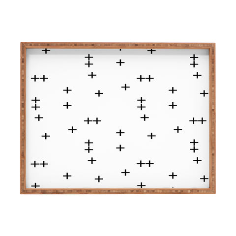 Little Arrow Design Co Cross on White Rectangular Tray