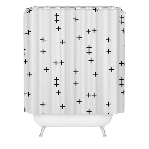 Little Arrow Design Co Cross on White Shower Curtain