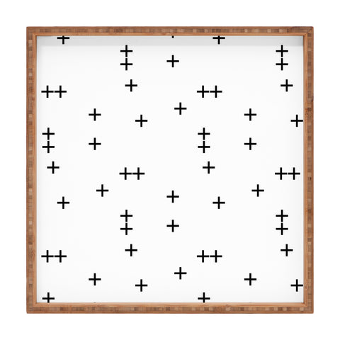 Little Arrow Design Co Cross on White Square Tray