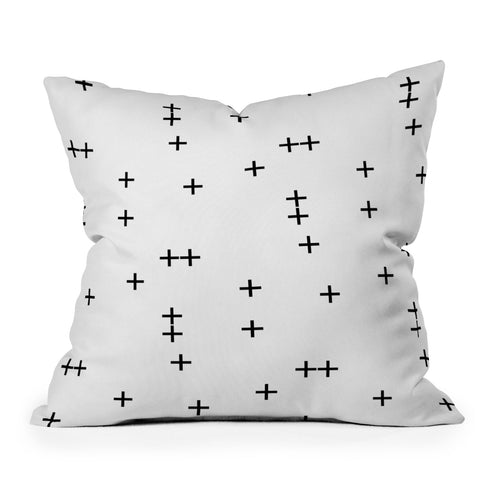 Little Arrow Design Co Cross on White Throw Pillow
