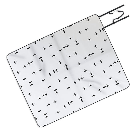 Little Arrow Design Co Cross on White Picnic Blanket