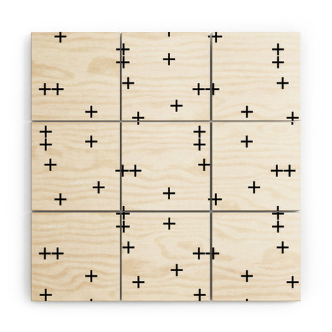 Little Arrow Design Co Cross on White Wood Wall Mural