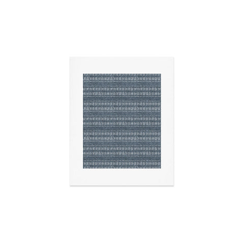 Little Arrow Design Co dash dot stripe navy Art Print