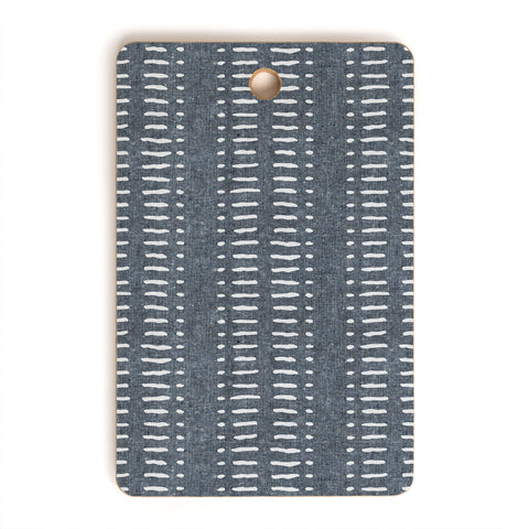 Little Arrow Design Co dash dot stripe navy Cutting Board Rectangle