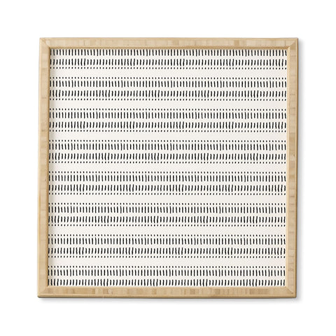 Little Arrow Design Co dash dot stripes black white Framed Wall Art