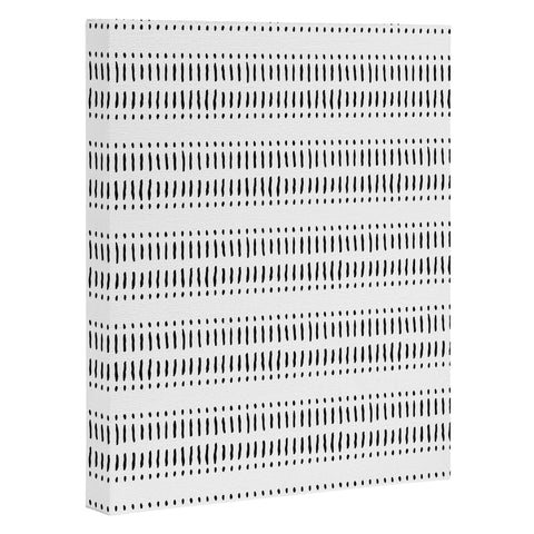 Little Arrow Design Co dash dot stripes black white Art Canvas