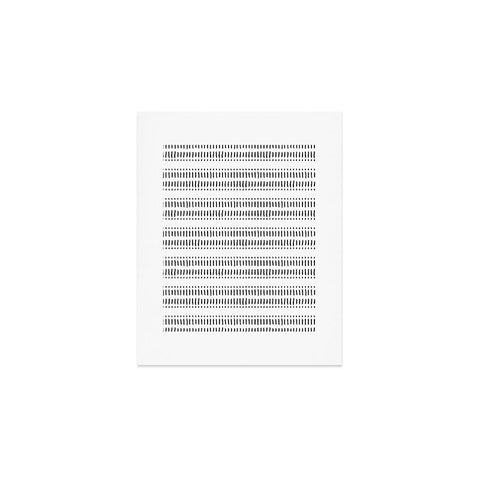 Little Arrow Design Co dash dot stripes black white Art Print
