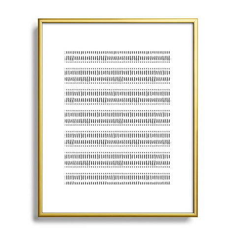 Little Arrow Design Co dash dot stripes black white Metal Framed Art Print