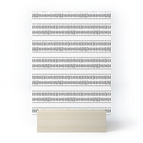 Little Arrow Design Co dash dot stripes black white Mini Art Print