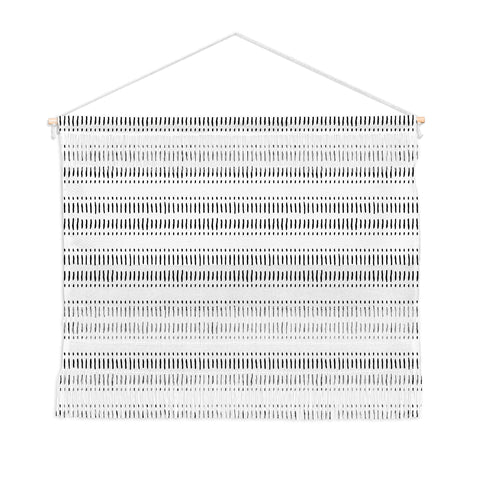 Little Arrow Design Co dash dot stripes black white Wall Hanging Landscape