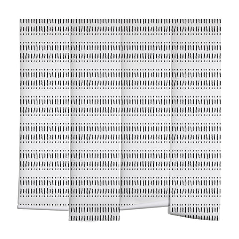 Little Arrow Design Co dash dot stripes black white Wall Mural