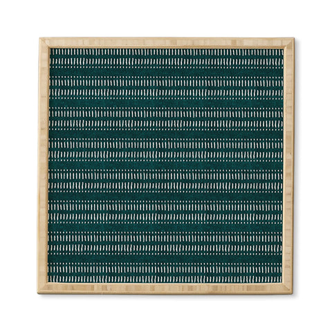 Little Arrow Design Co dash dot stripes dark teal Framed Wall Art