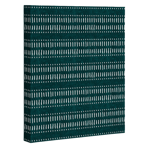 Little Arrow Design Co dash dot stripes dark teal Art Canvas