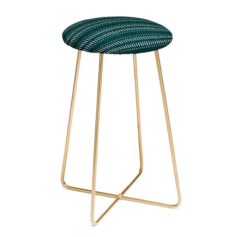 Little Arrow Design Co dash dot stripes dark teal Counter Stool