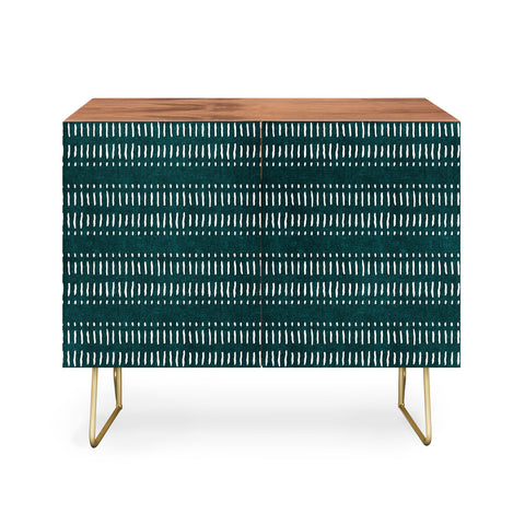 Little Arrow Design Co dash dot stripes dark teal Credenza