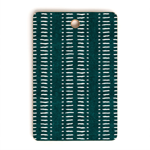 Little Arrow Design Co dash dot stripes dark teal Cutting Board Rectangle