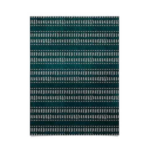 Little Arrow Design Co dash dot stripes dark teal Poster