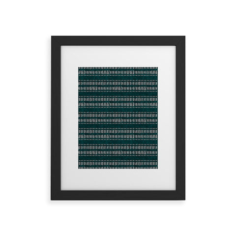 Little Arrow Design Co dash dot stripes dark teal Framed Art Print