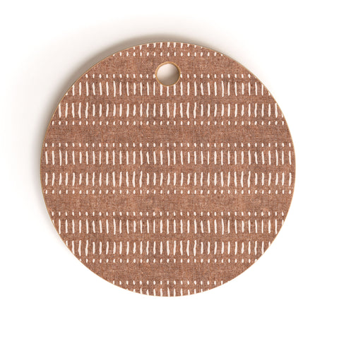 Little Arrow Design Co dash dot stripes ginger Cutting Board Round