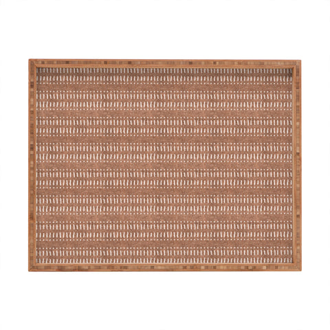 Little Arrow Design Co dash dot stripes ginger Rectangular Tray