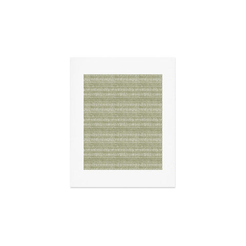Little Arrow Design Co dash dot stripes olive Art Print