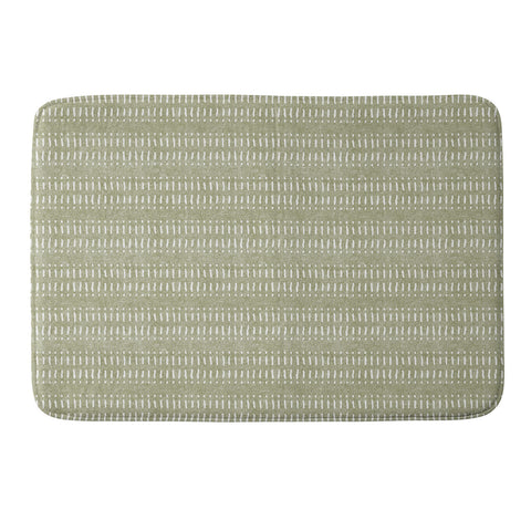 Little Arrow Design Co dash dot stripes olive Memory Foam Bath Mat