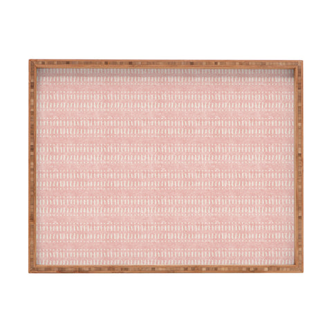 Little Arrow Design Co dash dot stripes pink Rectangular Tray