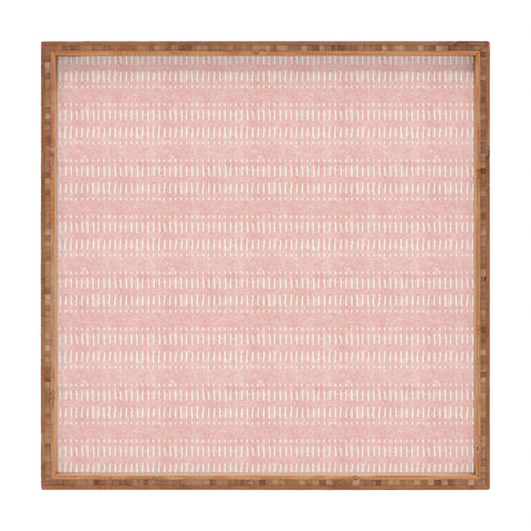 Little Arrow Design Co dash dot stripes pink Square Tray