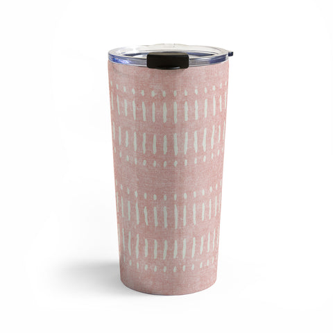 Little Arrow Design Co dash dot stripes pink Travel Mug