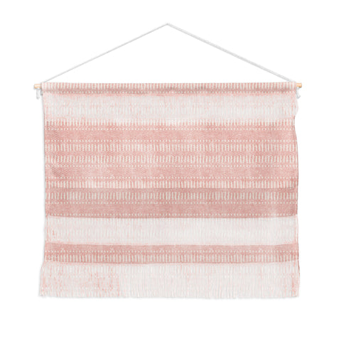 Little Arrow Design Co dash dot stripes pink Wall Hanging Landscape