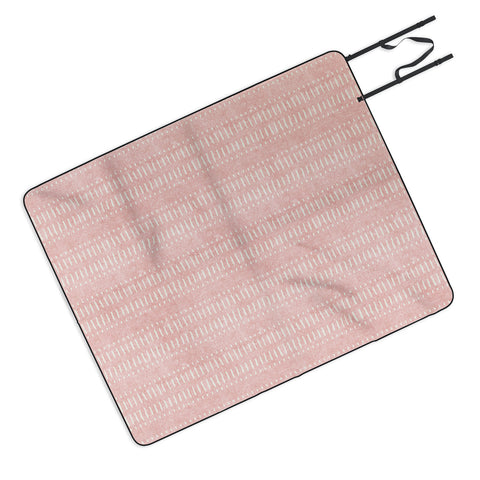 Little Arrow Design Co dash dot stripes pink Picnic Blanket