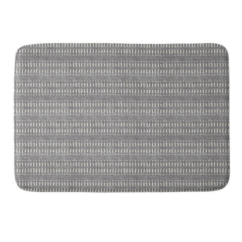 Little Arrow Design Co dash dot stripes stone Memory Foam Bath Mat