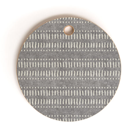 Little Arrow Design Co dash dot stripes stone Cutting Board Round